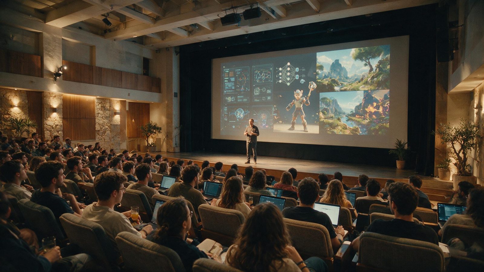 Masterclass de Media Village Mallorca en un auditorio